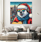 XMAS POLAR BEAR NYC 2 by OTIS PORRITT on GIANT ART - red digital painting