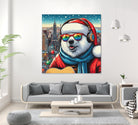 XMAS POLAR BEAR NYC 2 by OTIS PORRITT on GIANT ART - red digital painting