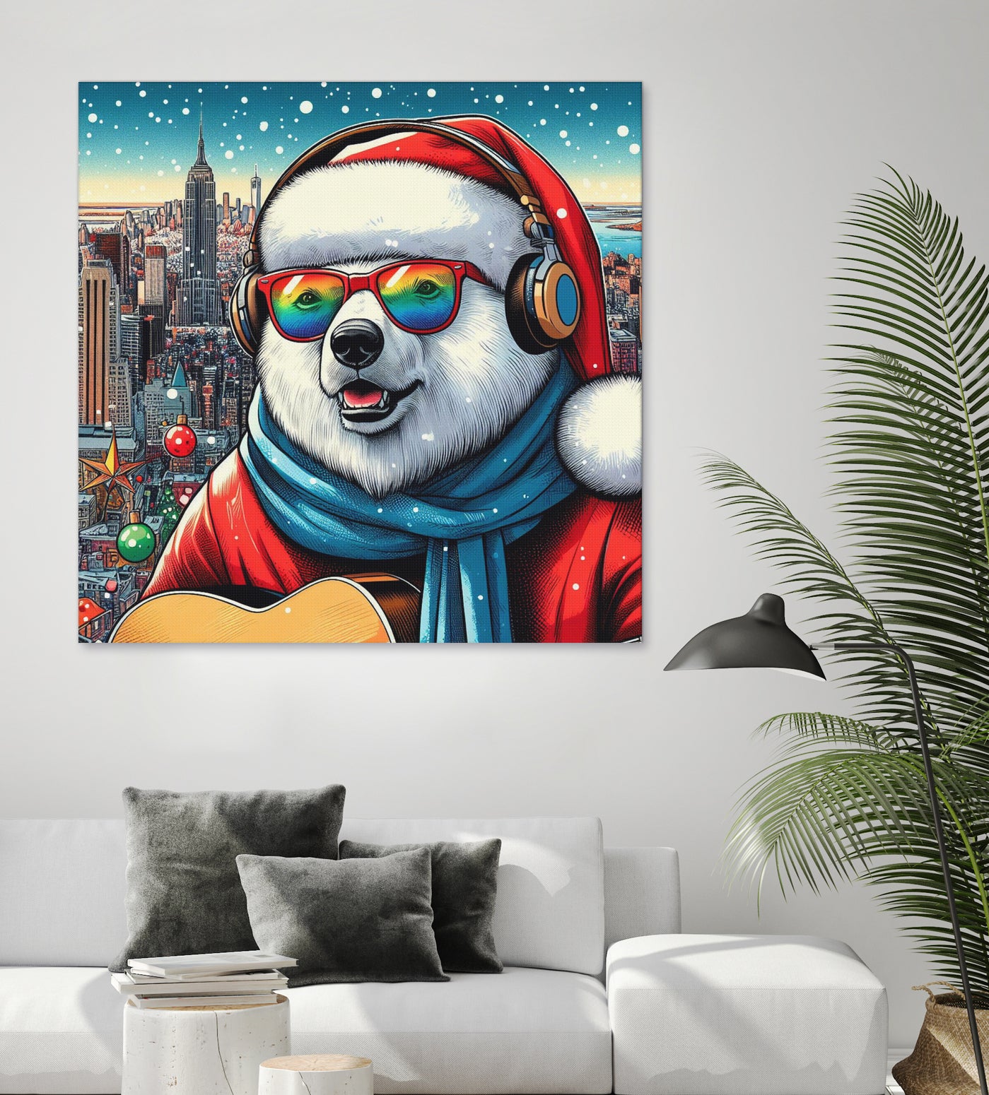 XMAS POLAR BEAR NYC 2 by OTIS PORRITT on GIANT ART - red digital painting