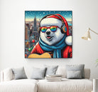 XMAS POLAR BEAR NYC 2 by OTIS PORRITT on GIANT ART - red digital painting