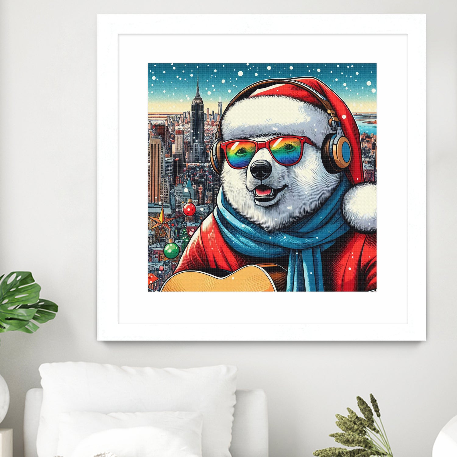 XMAS POLAR BEAR NYC 2 by OTIS PORRITT on GIANT ART - red digital painting