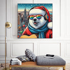 XMAS POLAR BEAR NYC 2 by OTIS PORRITT on GIANT ART - red digital painting