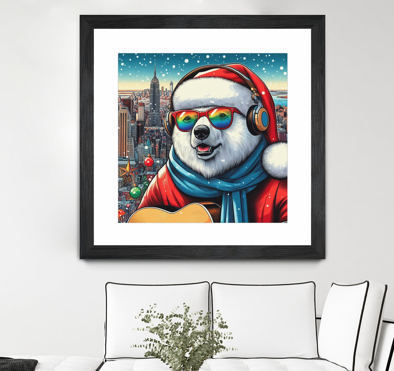 XMAS POLAR BEAR NYC 2 by OTIS PORRITT on GIANT ART - red digital painting