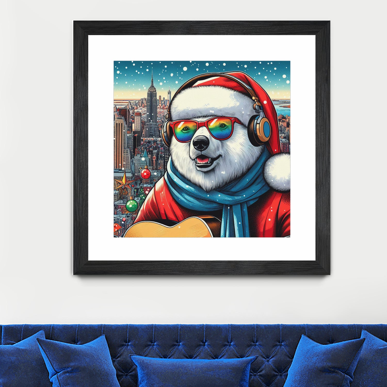 XMAS POLAR BEAR NYC 2 by OTIS PORRITT on GIANT ART - red digital painting