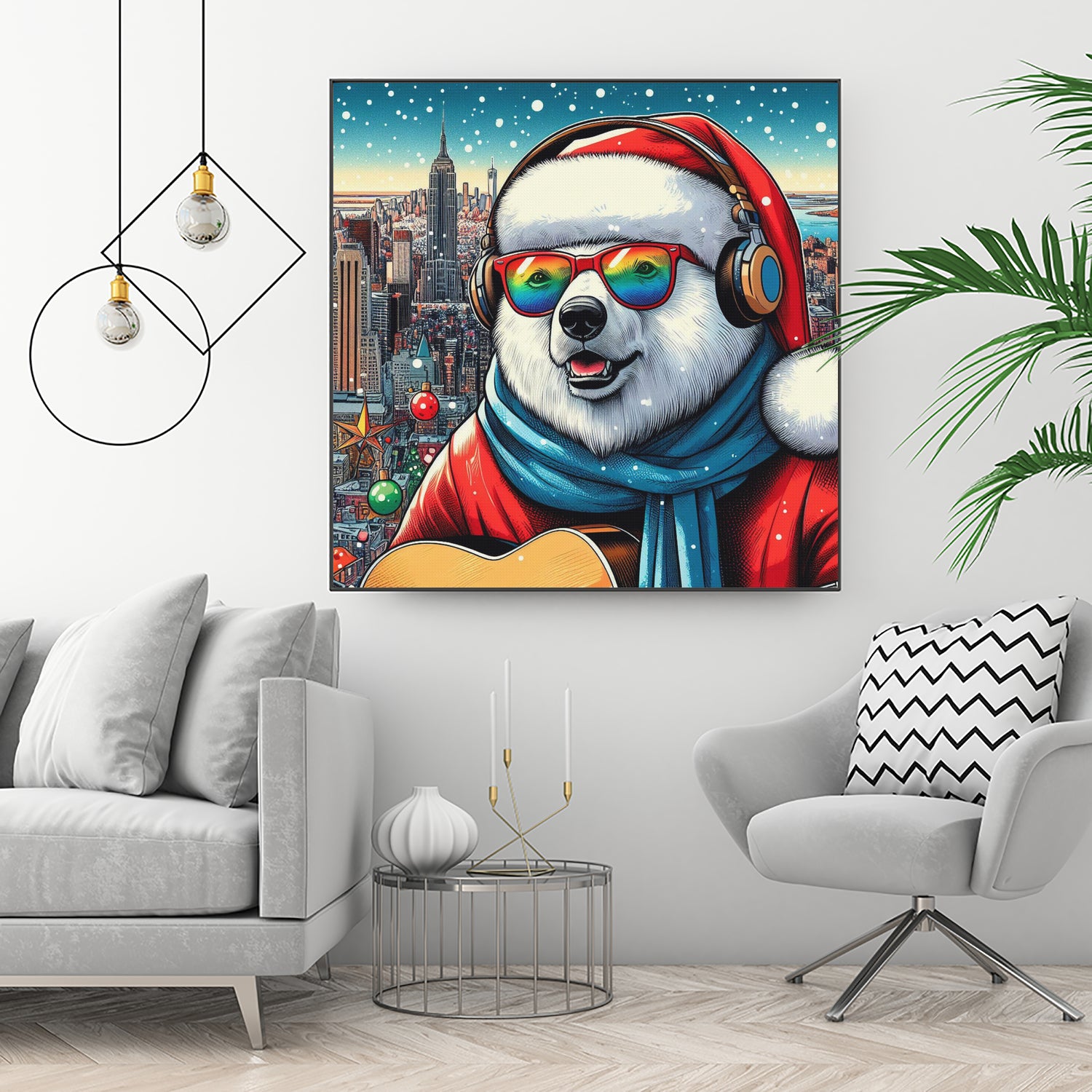 XMAS POLAR BEAR NYC 2 by OTIS PORRITT on GIANT ART - red digital painting