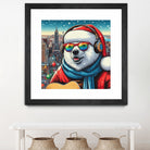 XMAS POLAR BEAR NYC 2 by OTIS PORRITT on GIANT ART - red digital painting