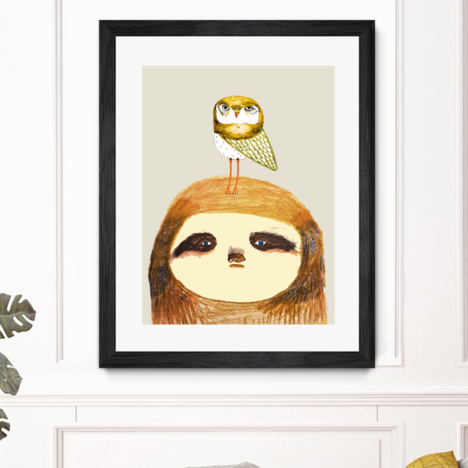 sloth and owl by Ashley Percival on GIANT ART - gray character design