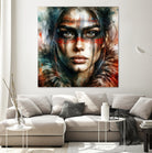 Watercolor Warrior Woman #2 by Isabel Cerdá Muñoz on GIANT ART - red digital painting