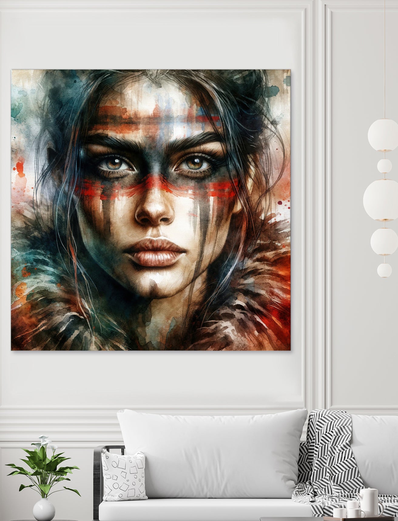 Watercolor Warrior Woman #2 by Isabel Cerdá Muñoz on GIANT ART - red digital painting