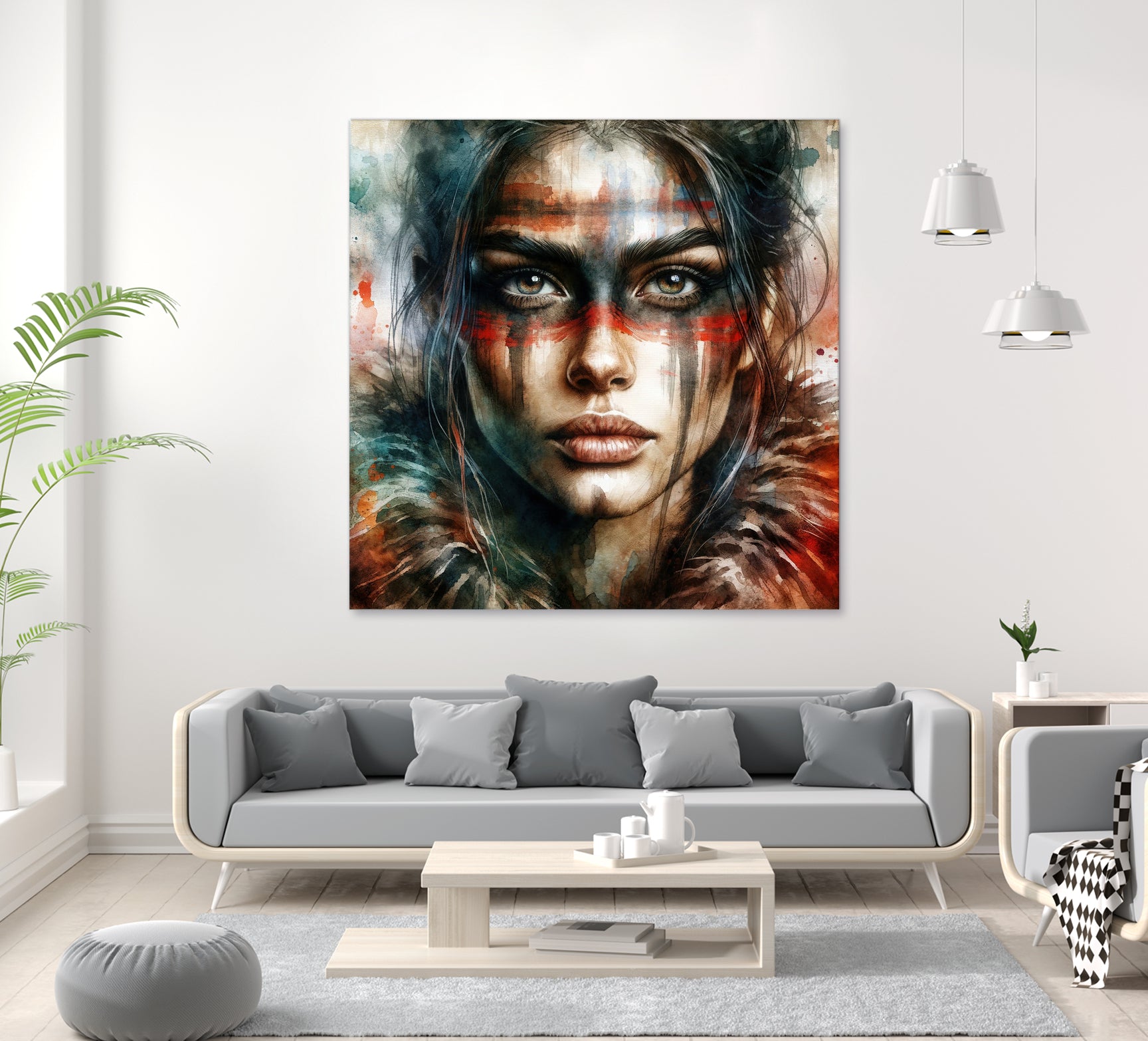 Watercolor Warrior Woman #2 by Isabel Cerdá Muñoz on GIANT ART - red digital painting