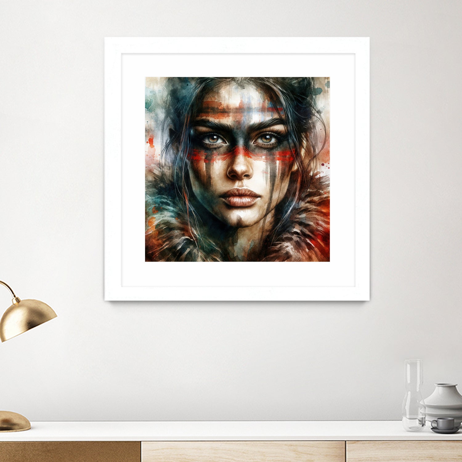 Watercolor Warrior Woman #2 by Isabel Cerdá Muñoz on GIANT ART - red digital painting