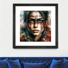 Watercolor Warrior Woman #2 by Isabel Cerdá Muñoz on GIANT ART - red digital painting