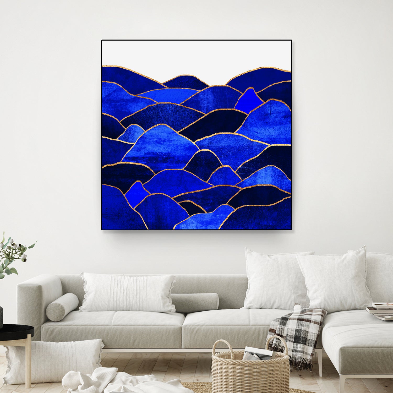 Blue Hills by Elisabeth Fredriksson on GIANT ART - blue mixed media