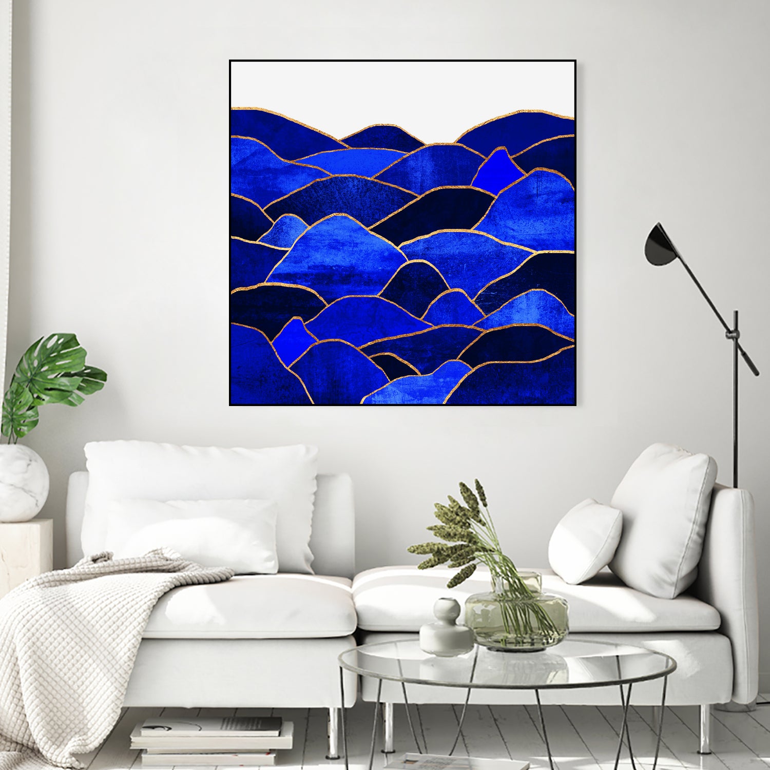 Blue Hills by Elisabeth Fredriksson on GIANT ART - blue mixed media