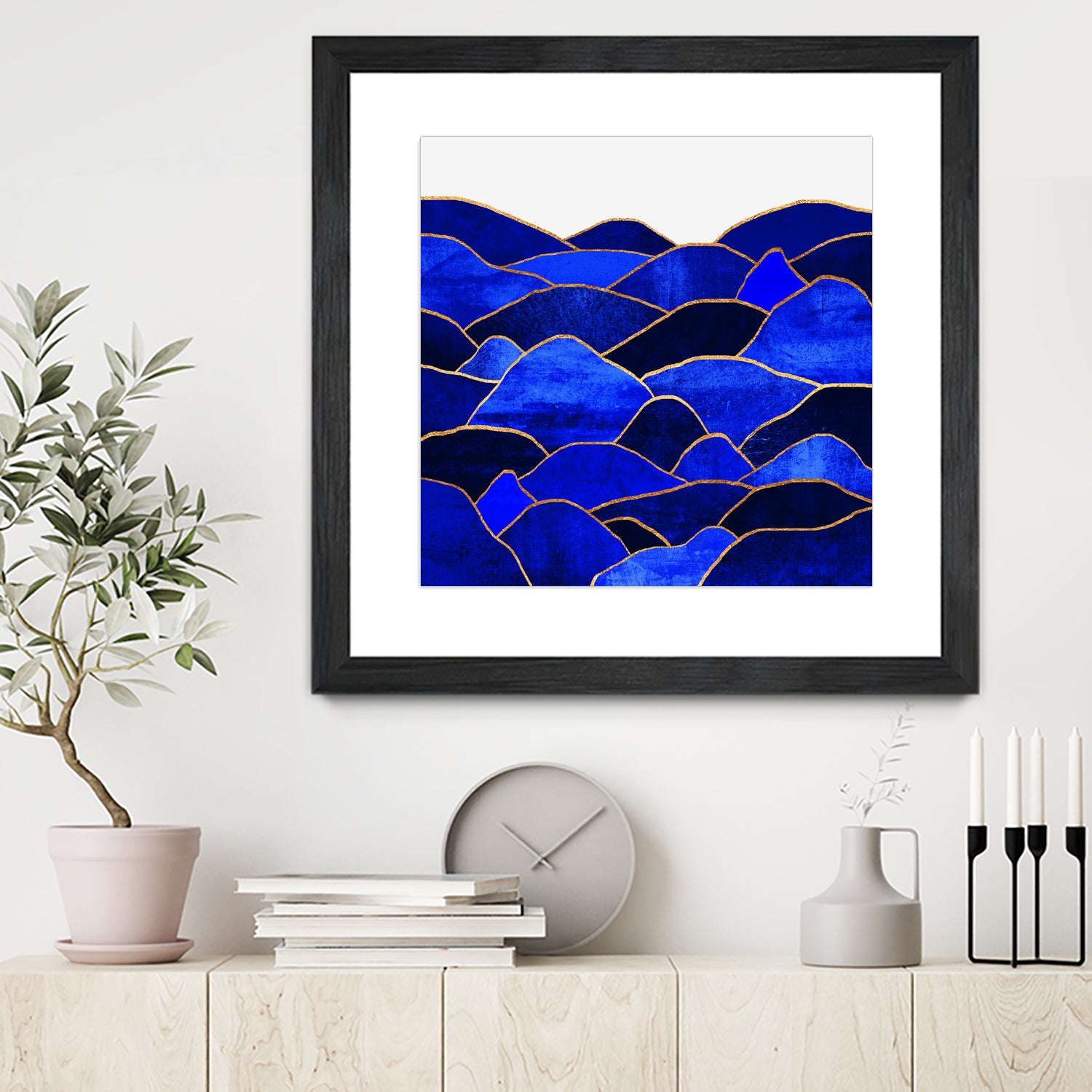 Blue Hills by Elisabeth Fredriksson on GIANT ART - blue mixed media