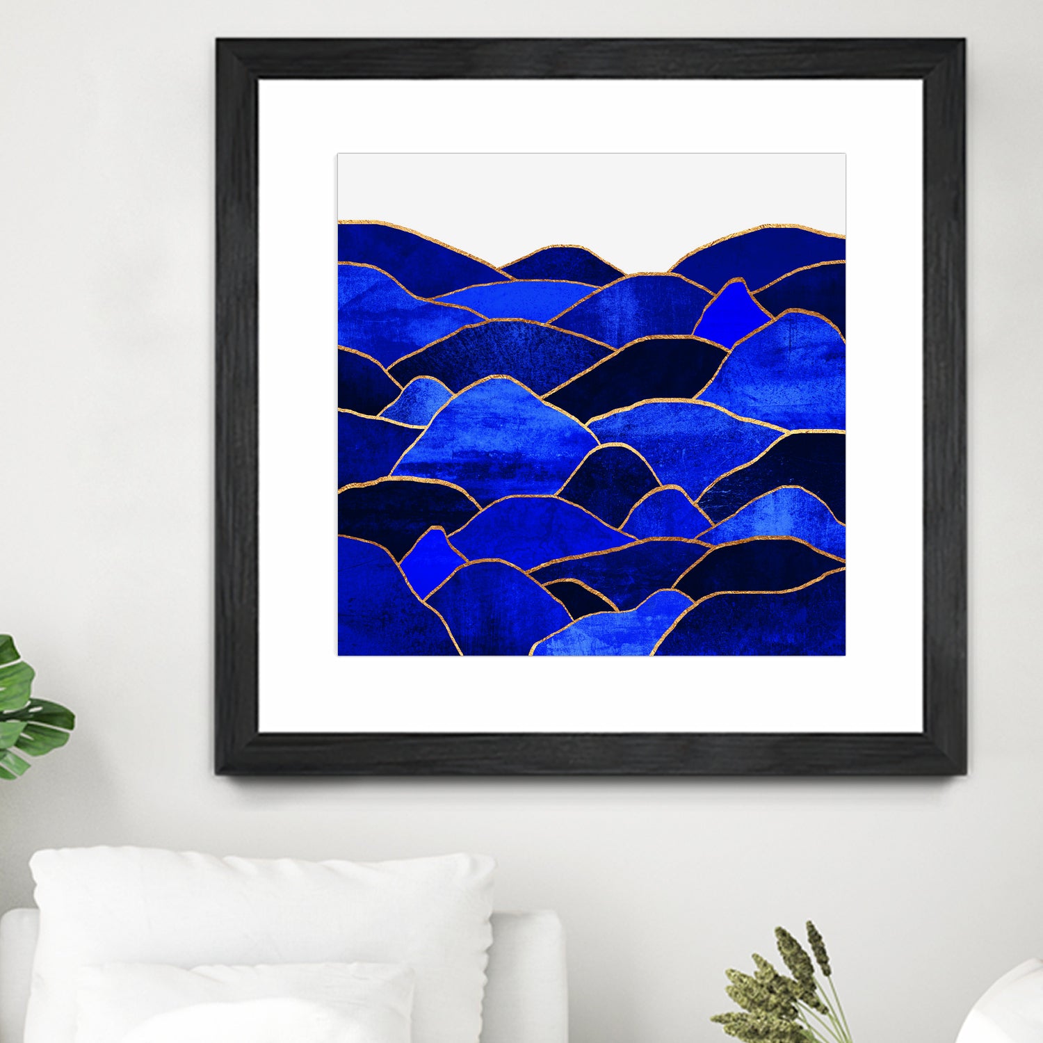 Blue Hills by Elisabeth Fredriksson on GIANT ART - blue mixed media