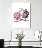 brain fighting with heart by edson ramos on GIANT ART - red digital drawing