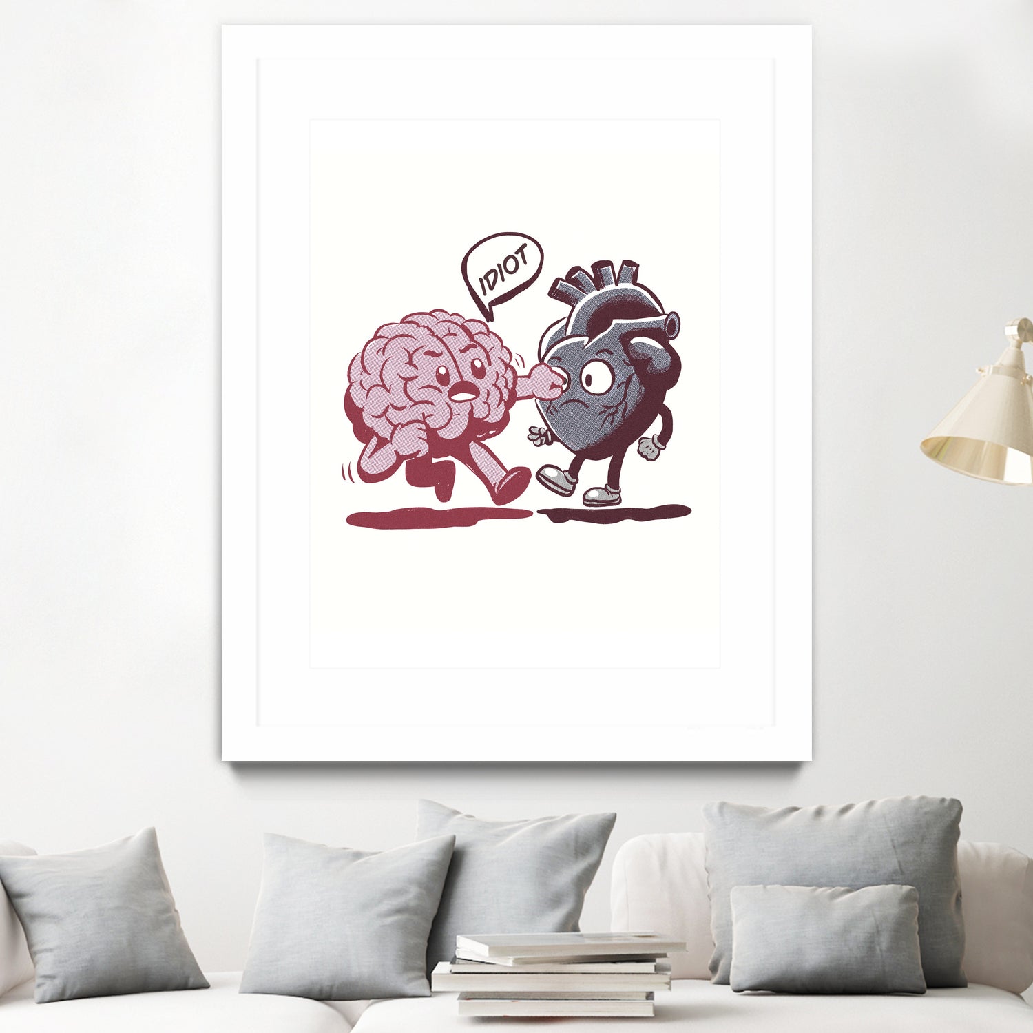 brain fighting with heart by edson ramos on GIANT ART - red digital drawing