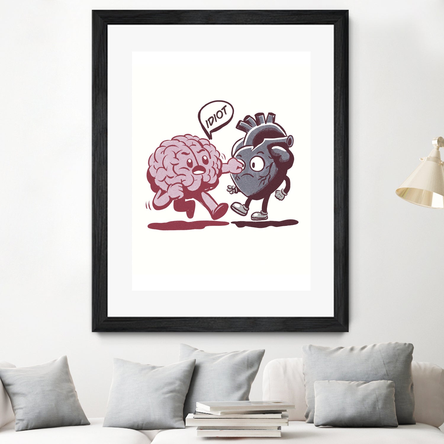 brain fighting with heart by edson ramos on GIANT ART - red digital drawing