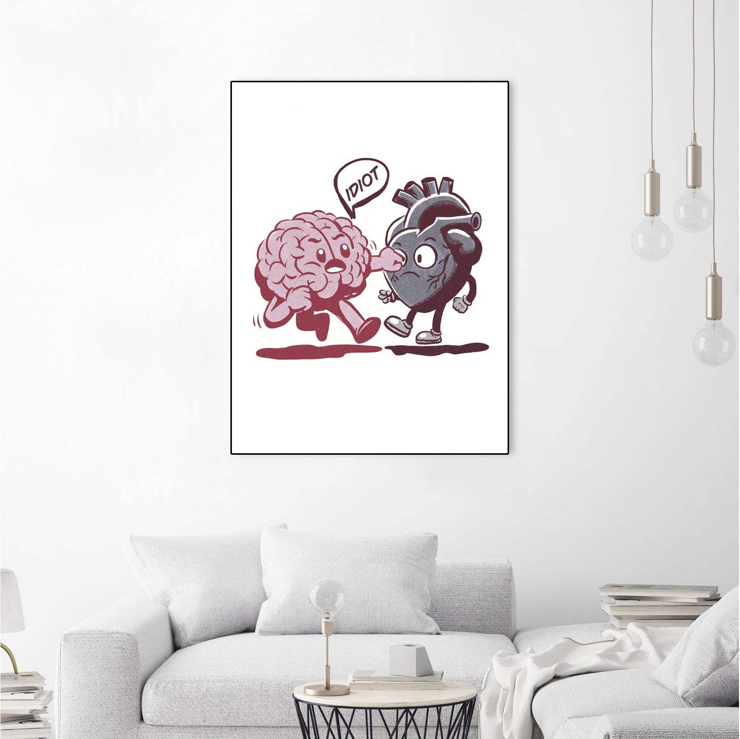 brain fighting with heart by edson ramos on GIANT ART - red digital drawing