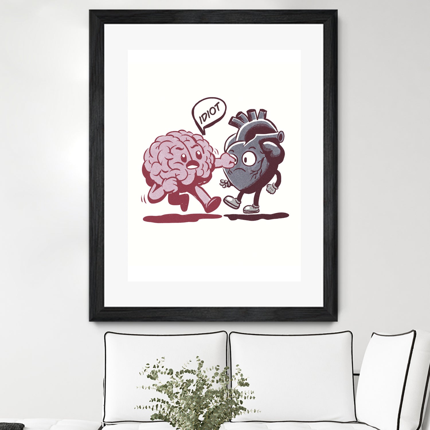 brain fighting with heart by edson ramos on GIANT ART - red digital drawing