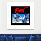 16-bit Fighters by Claudia Labarca on GIANT ART - blue digital painting