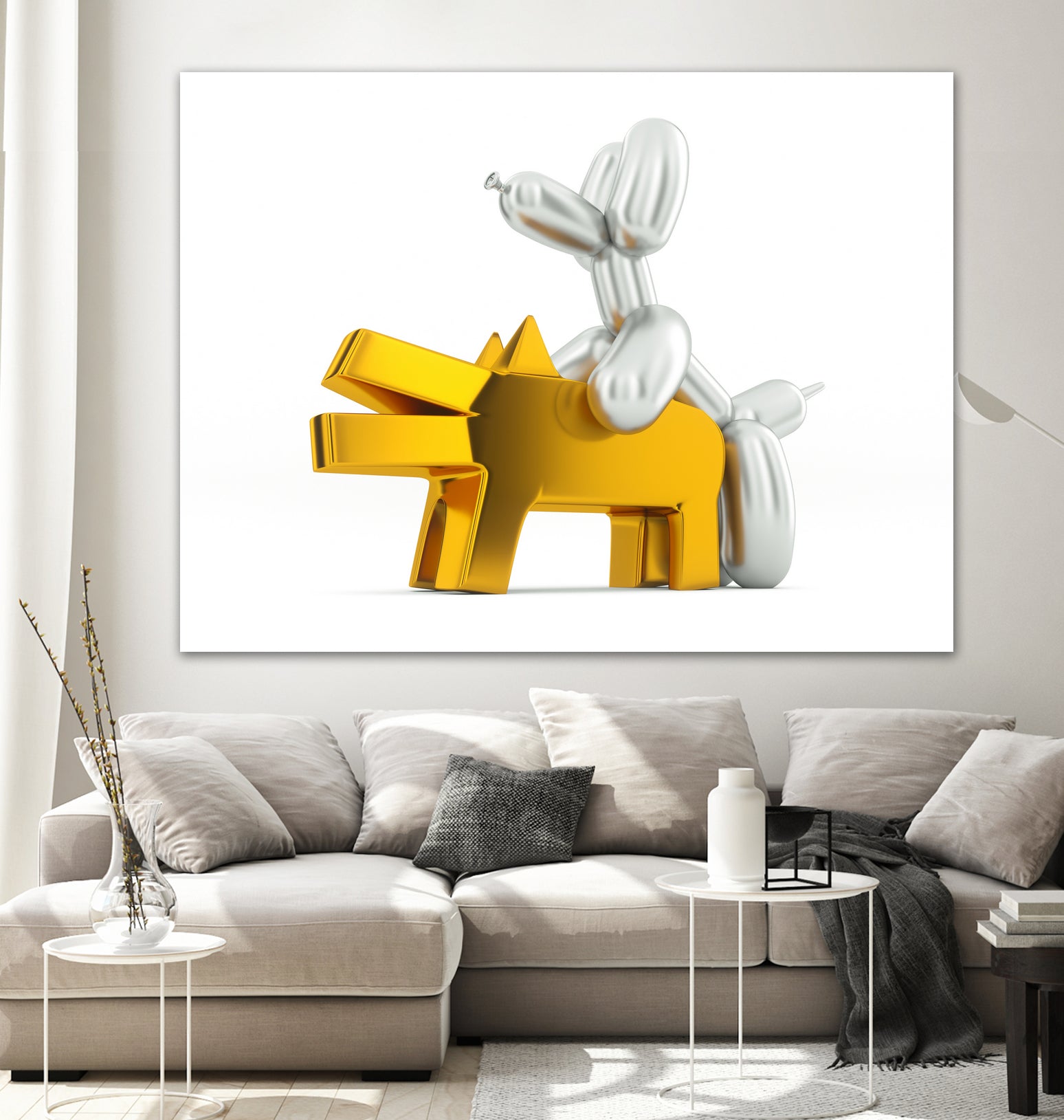 WHEN BALLOON DOG MEETS KEITH HARING DOG by Michael Benisty on GIANT ART - white digital drawing