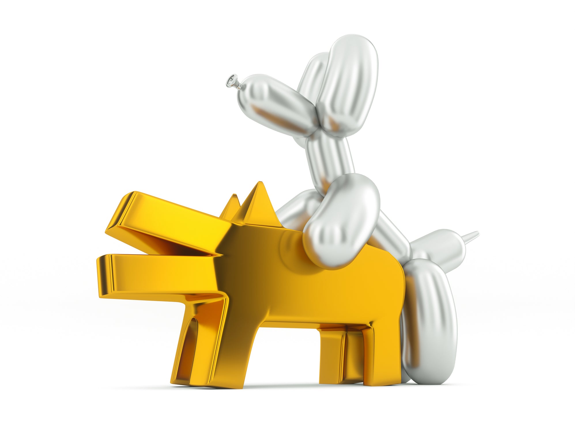 WHEN BALLOON DOG MEETS KEITH HARING DOG by Michael Benisty on GIANT ART - white digital drawing