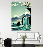 waterfall blossom dream by Sjoerd Piepenbrink on GIANT ART - blue vector illustration