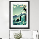 waterfall blossom dream by Sjoerd Piepenbrink on GIANT ART - blue vector illustration