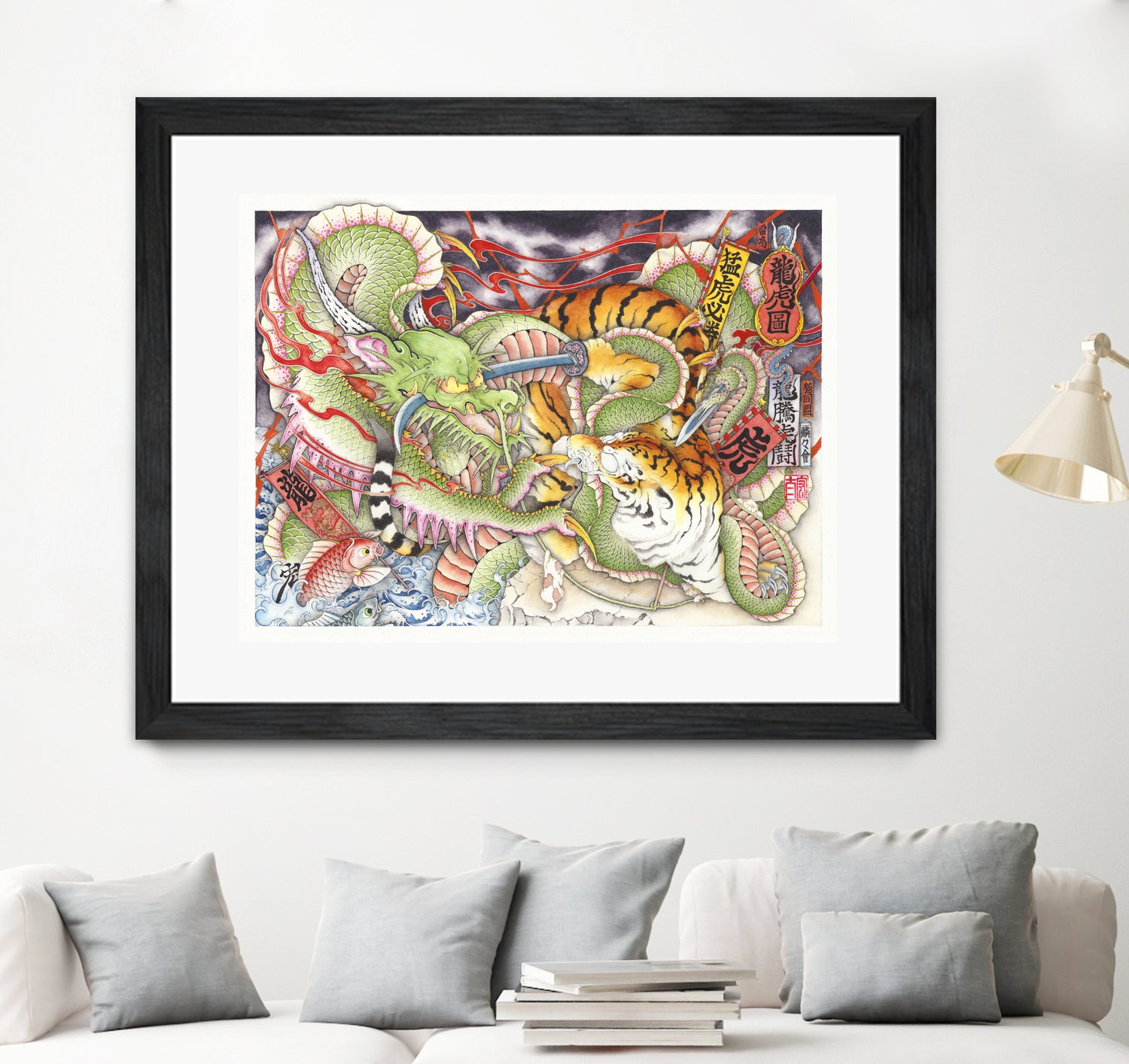 Tigers vs Dragons by Kota Nakatsubo on GIANT ART - green photo illustration