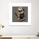 SLOTH EAT NOODLE by JUMALI KATANI on GIANT ART - gray digital drawing