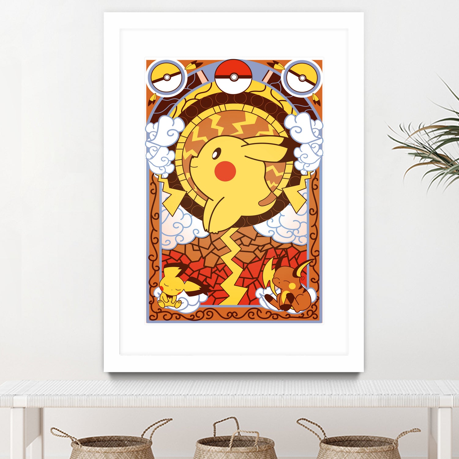 Stained Glass Pikachu by Erin Fitzgerald on GIANT ART - yellow digital drawing