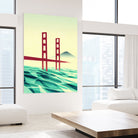 Misty day at The Golden Gate by Sjoerd Piepenbrink on GIANT ART - red vector illustration