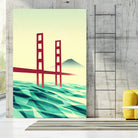 Misty day at The Golden Gate by Sjoerd Piepenbrink on GIANT ART - red vector illustration