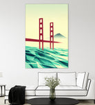 Misty day at The Golden Gate by Sjoerd Piepenbrink on GIANT ART - red vector illustration