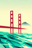 Misty day at The Golden Gate by Sjoerd Piepenbrink on GIANT ART - red vector illustration