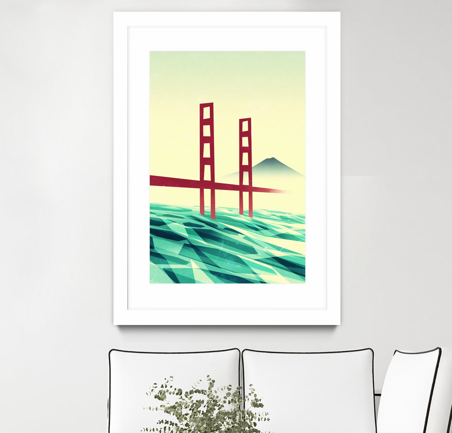 Misty day at The Golden Gate by Sjoerd Piepenbrink on GIANT ART - red vector illustration