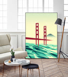 Misty day at The Golden Gate by Sjoerd Piepenbrink on GIANT ART - red vector illustration