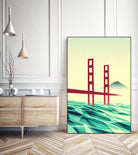 Misty day at The Golden Gate by Sjoerd Piepenbrink on GIANT ART - red vector illustration