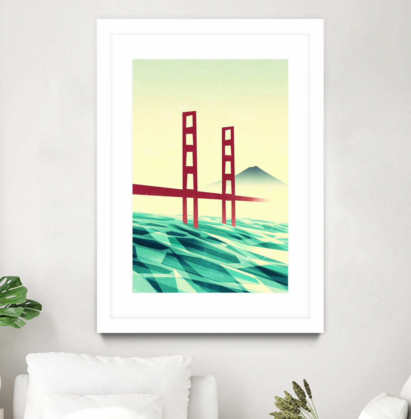 Misty day at The Golden Gate by Sjoerd Piepenbrink on GIANT ART - red vector illustration