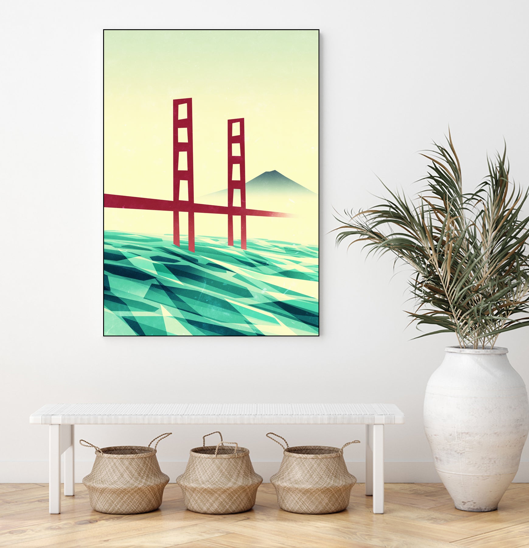 Misty day at The Golden Gate by Sjoerd Piepenbrink on GIANT ART - red vector illustration