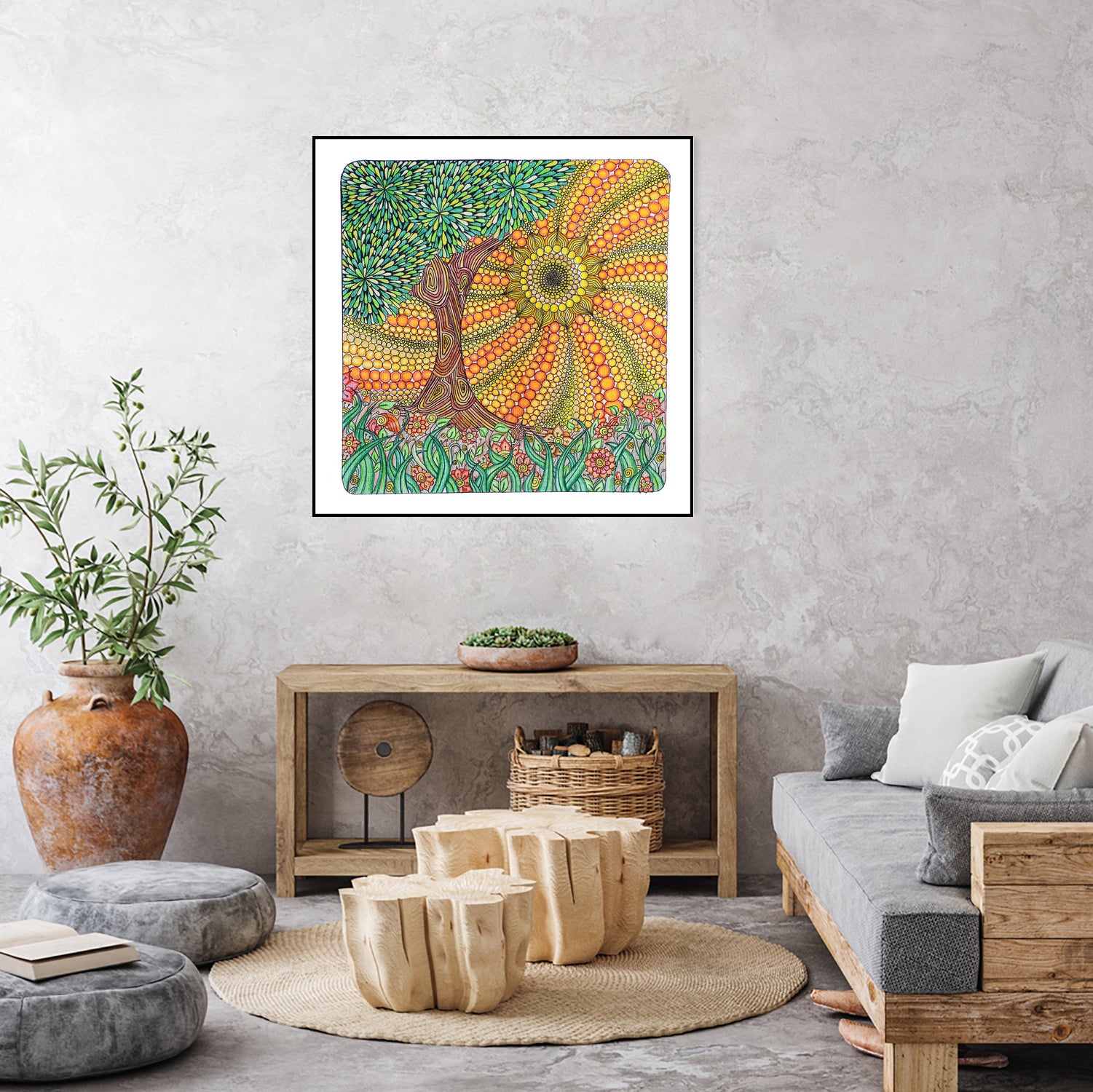 Sunny day by Ranka Stevic on GIANT ART - orange mixed media