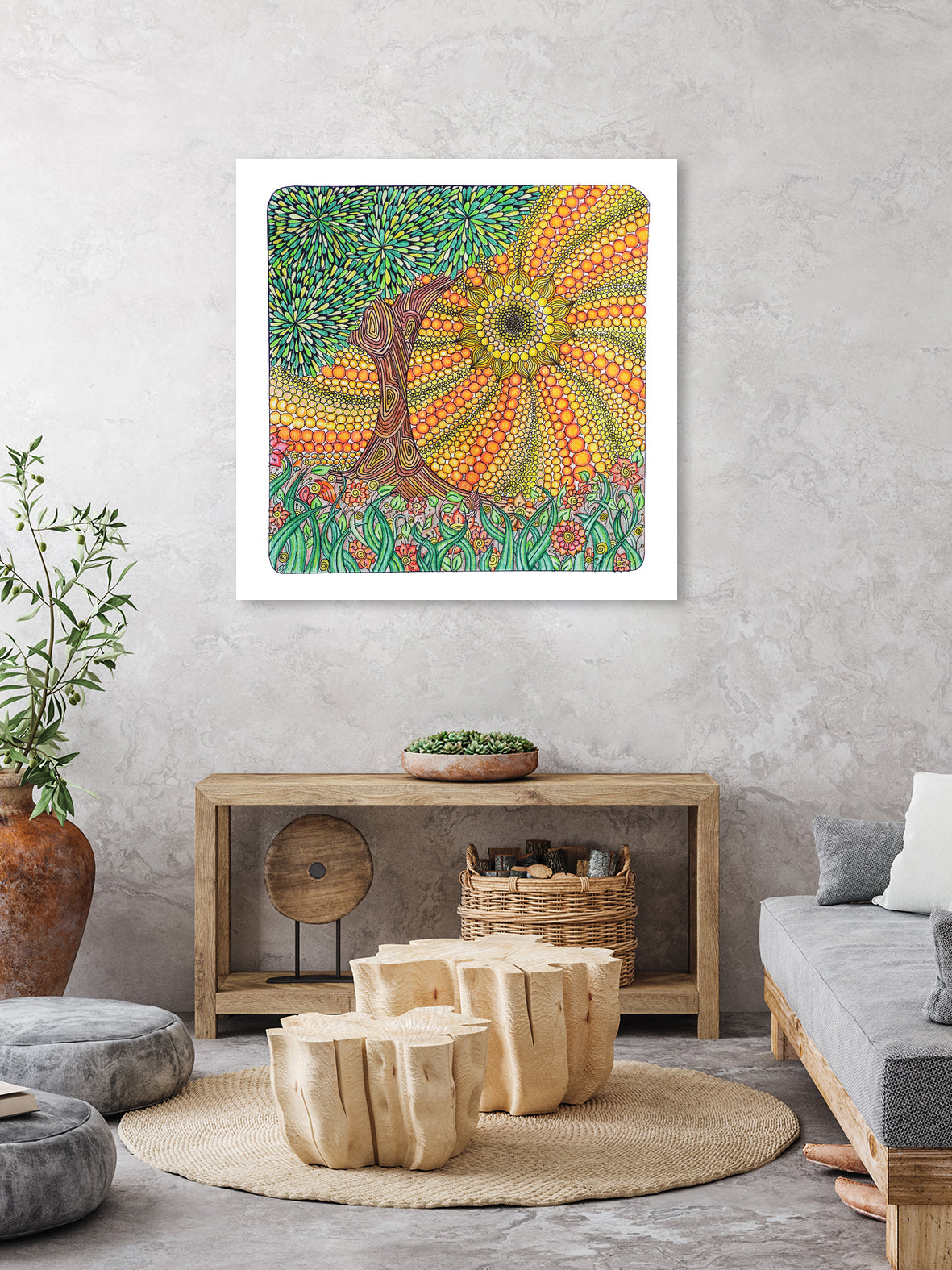Sunny day by Ranka Stevic on GIANT ART - orange mixed media