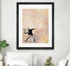 Banksy's Love is in the Air by Jose Bueras on GIANT ART - yellow digital drawing