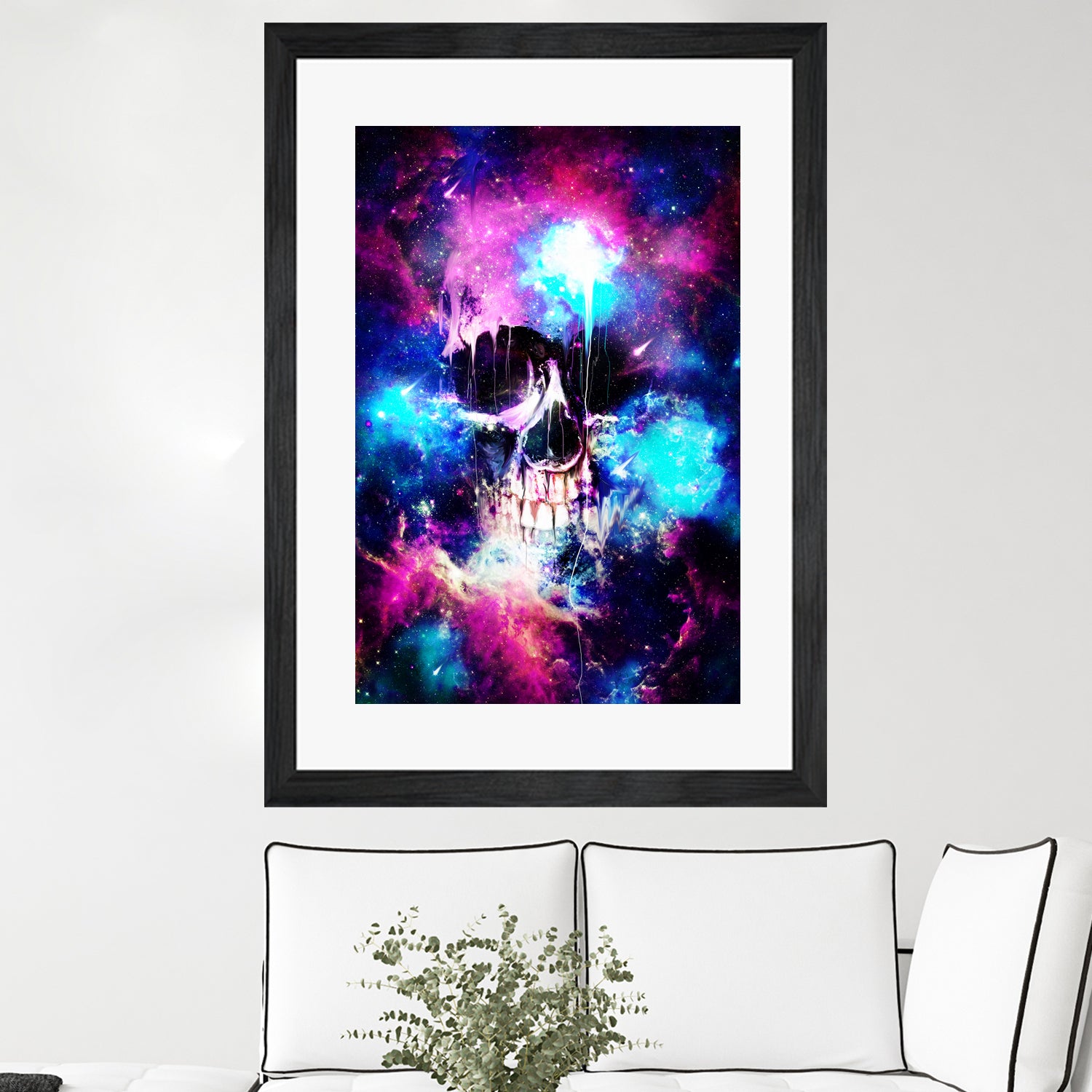 Space Skull by Francis Mi Oza on GIANT ART - blue mixed media