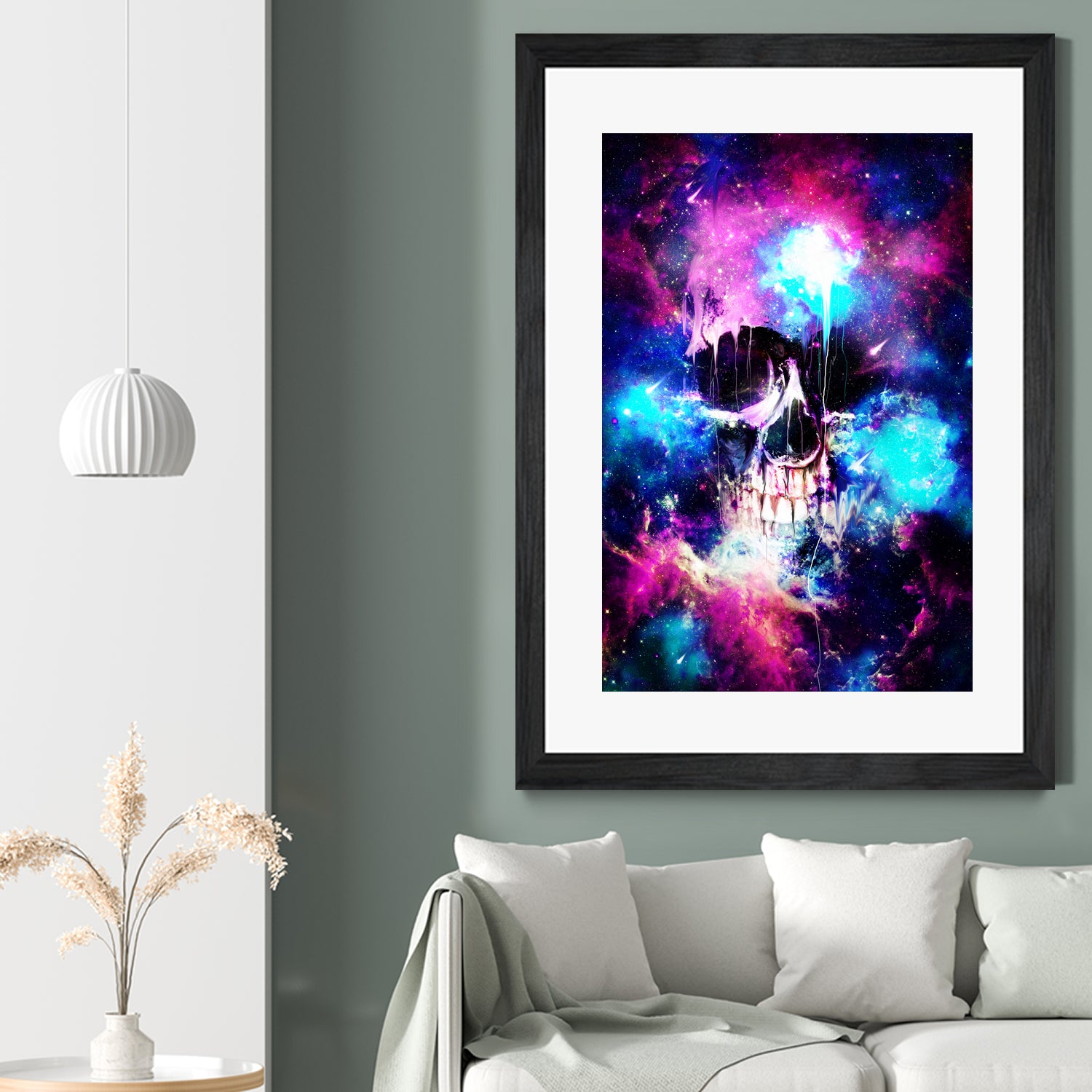 Space Skull by Francis Mi Oza on GIANT ART - blue mixed media