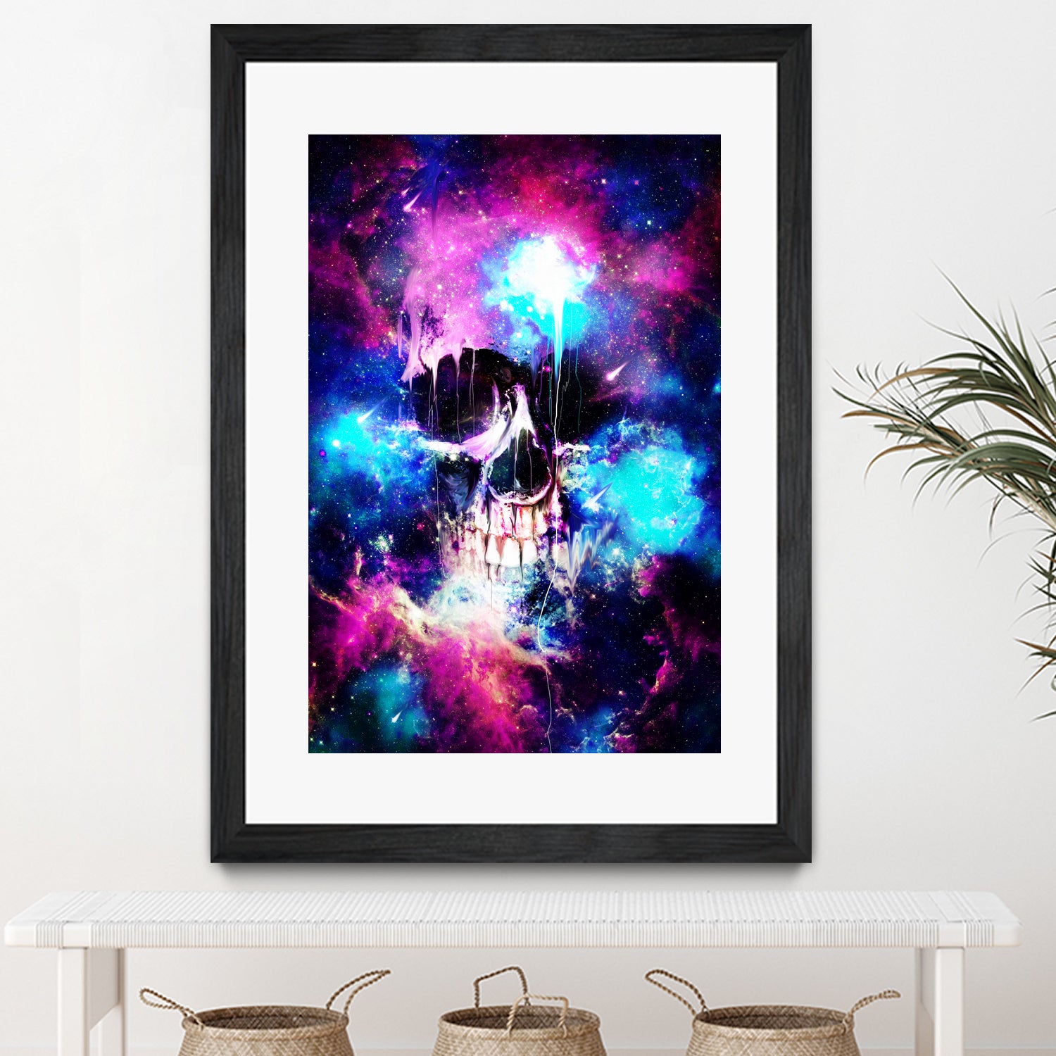 Space Skull by Francis Mi Oza on GIANT ART - blue mixed media