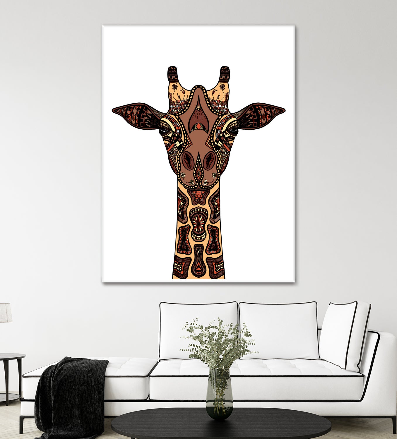 Coloured Giraffe Illustration/Drawing by Naomi Davies on GIANT ART - black digital drawing