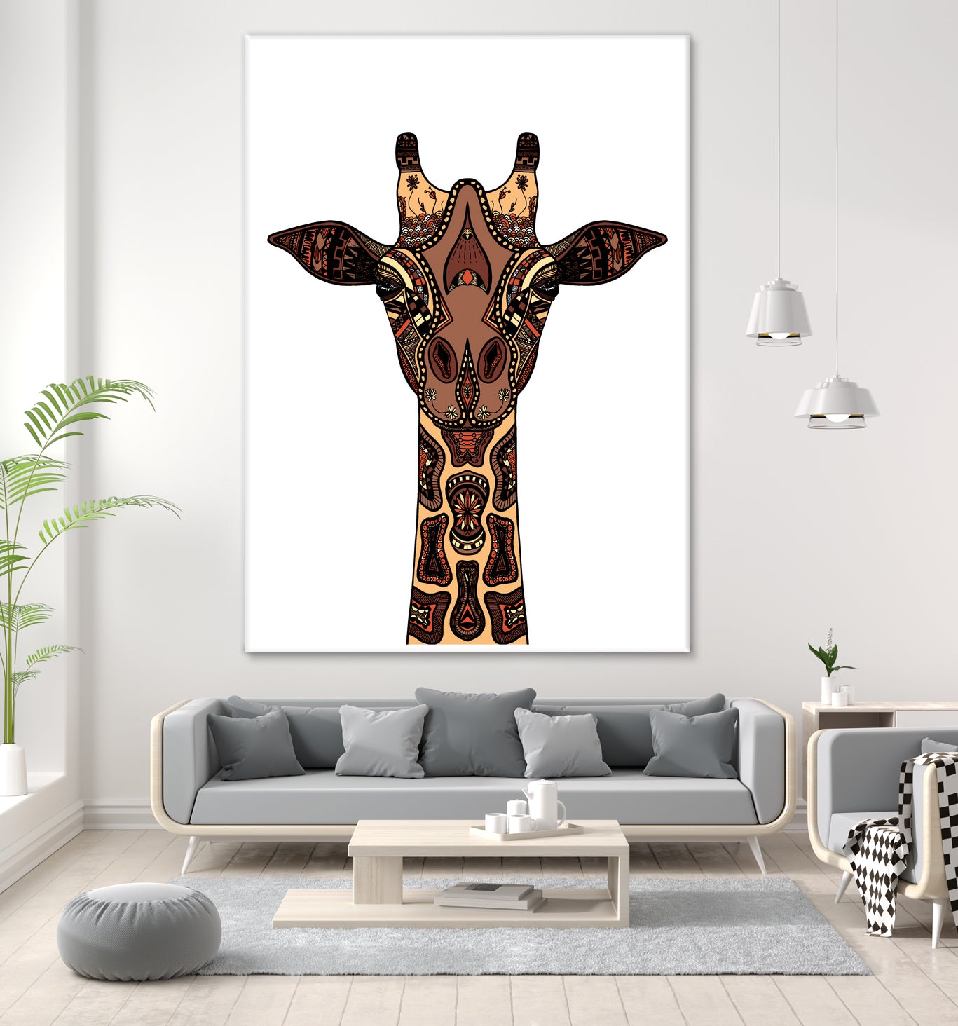 Coloured Giraffe Illustration/Drawing by Naomi Davies on GIANT ART - black digital drawing